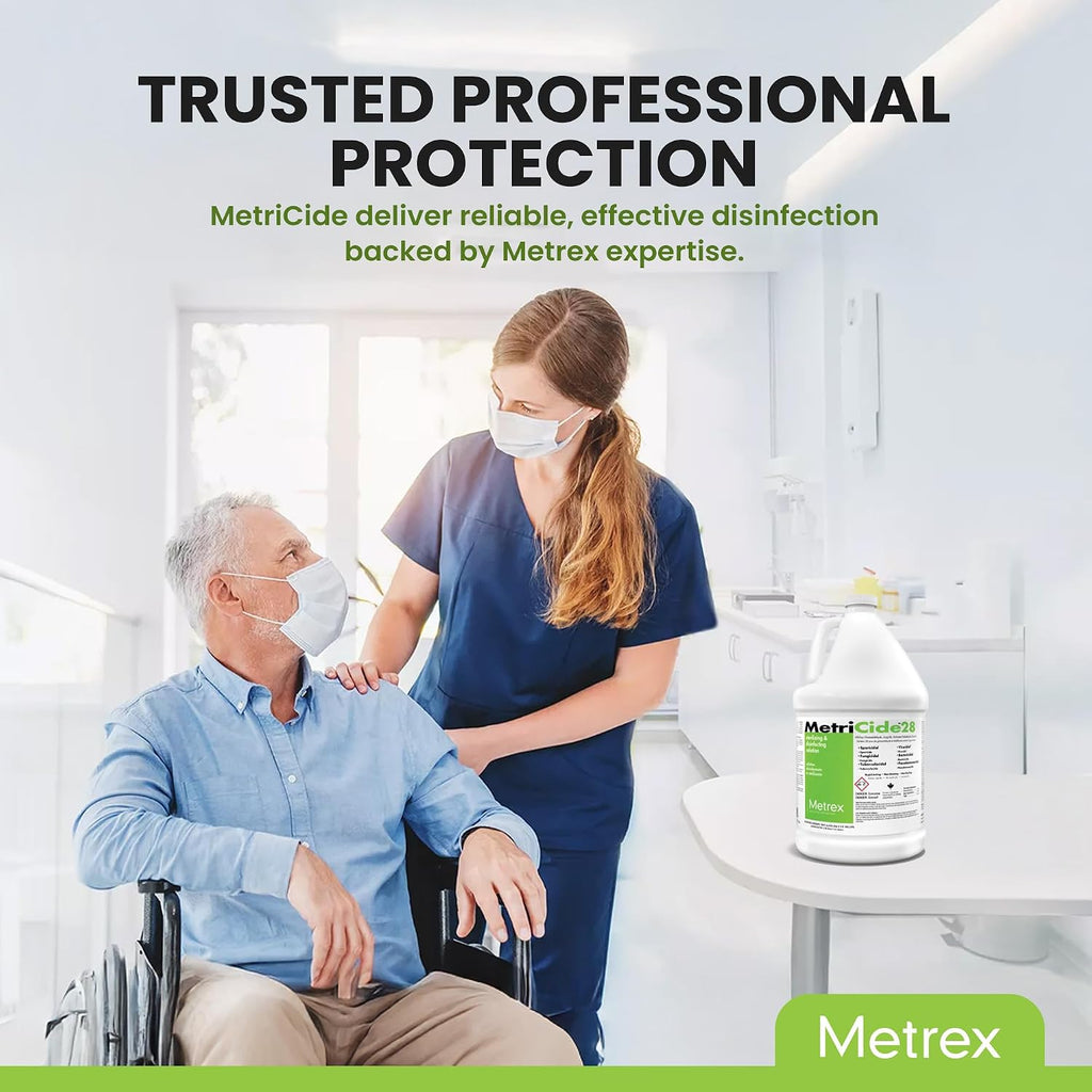 Metrex MetriCide 28 Sterilizing Solution, 1 Gallon | 2.5% Glutaraldehyde High-Level Disinfecting Solution, Reusable up to 28 Days, Heat-Sensitive Medical Tools
