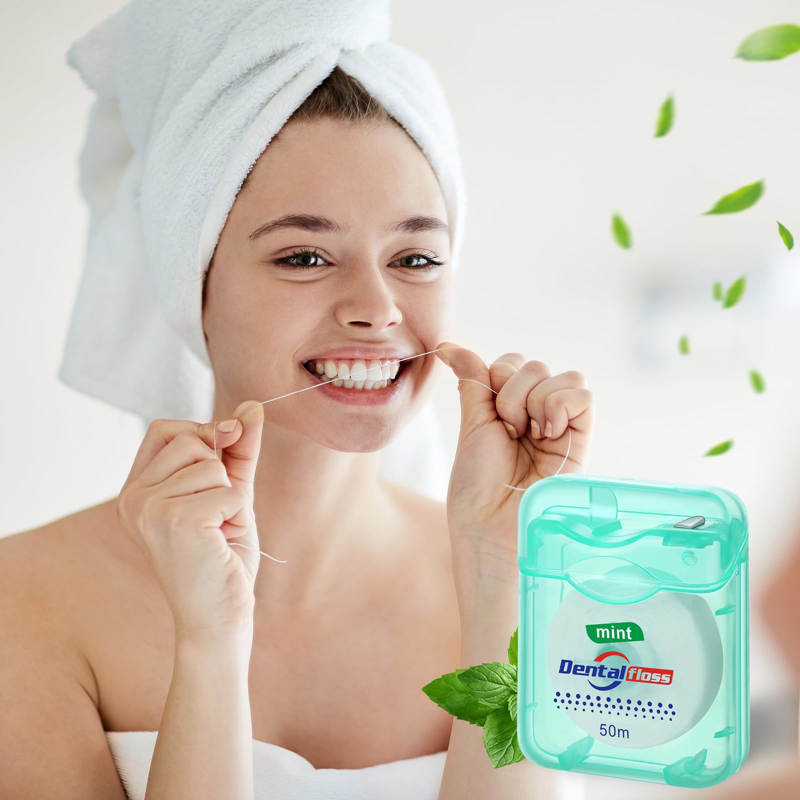 Geiserailie 72 Pack Dental Floss Bulk Mint Flavored 50m Each Travel Dental Floss Waxed Oral Care for Teeth Protection(Multicolor)