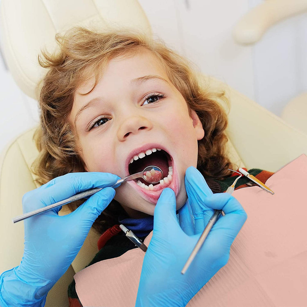JMU Blue Dental Bibs 500, Dental Bibs Disposable, Tattoo Bibs 13" x 18" | 2-Ply Paper 1-Ply Film