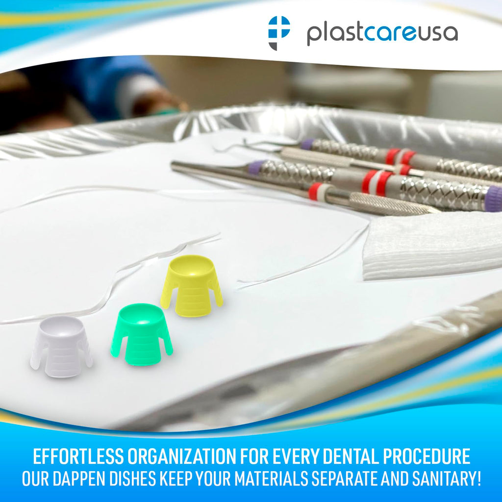 200 PlastCare USA Assorted Dappen Dish, Disposable Small Plastic Containers – Liquid Bowls for Dental and Nail Procedures