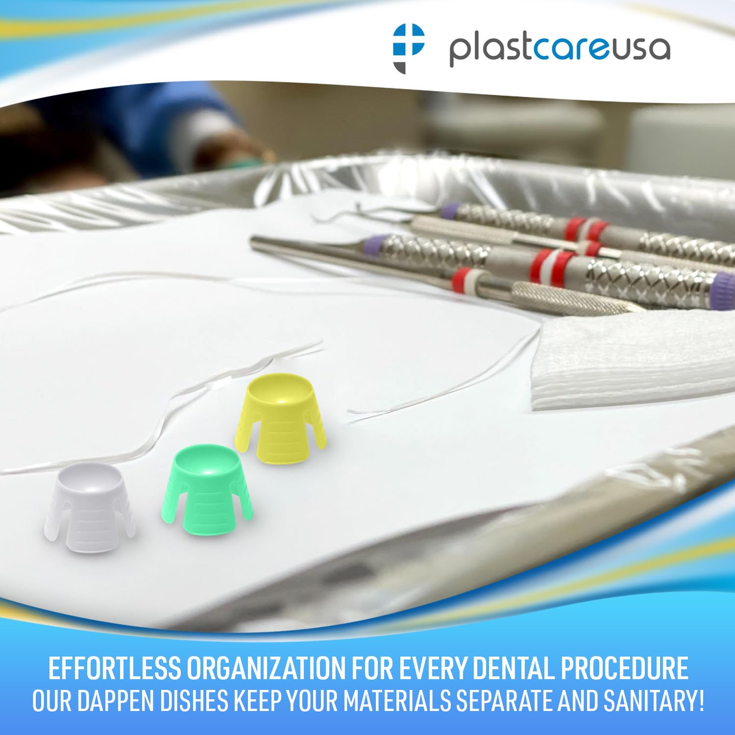 200 PlastCare USA Assorted Dappen Dish, Disposable Small Plastic Containers – Liquid Bowls for Dental and Nail Procedures