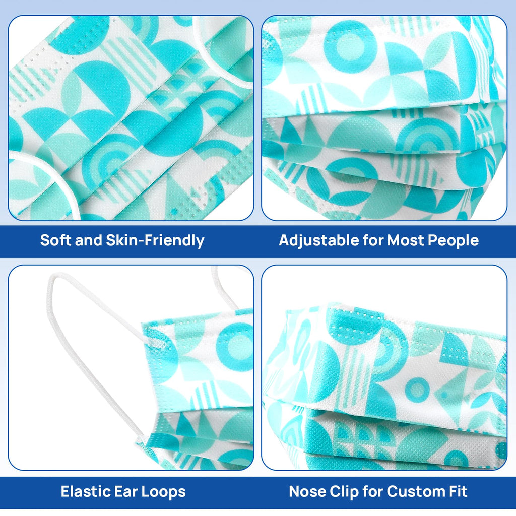 JMU Level 3 Disposable Face Mask 4-Ply for Adult, Medical Grade, ≥98% Filtration, Breathable & Comfortable, 50 Pack