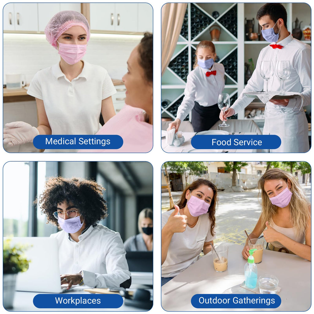 JMU Level 3 Disposable Face Mask 4-Ply for Adult, Medical Grade, ≥98% Filtration, Breathable & Comfortable, 50 Pack