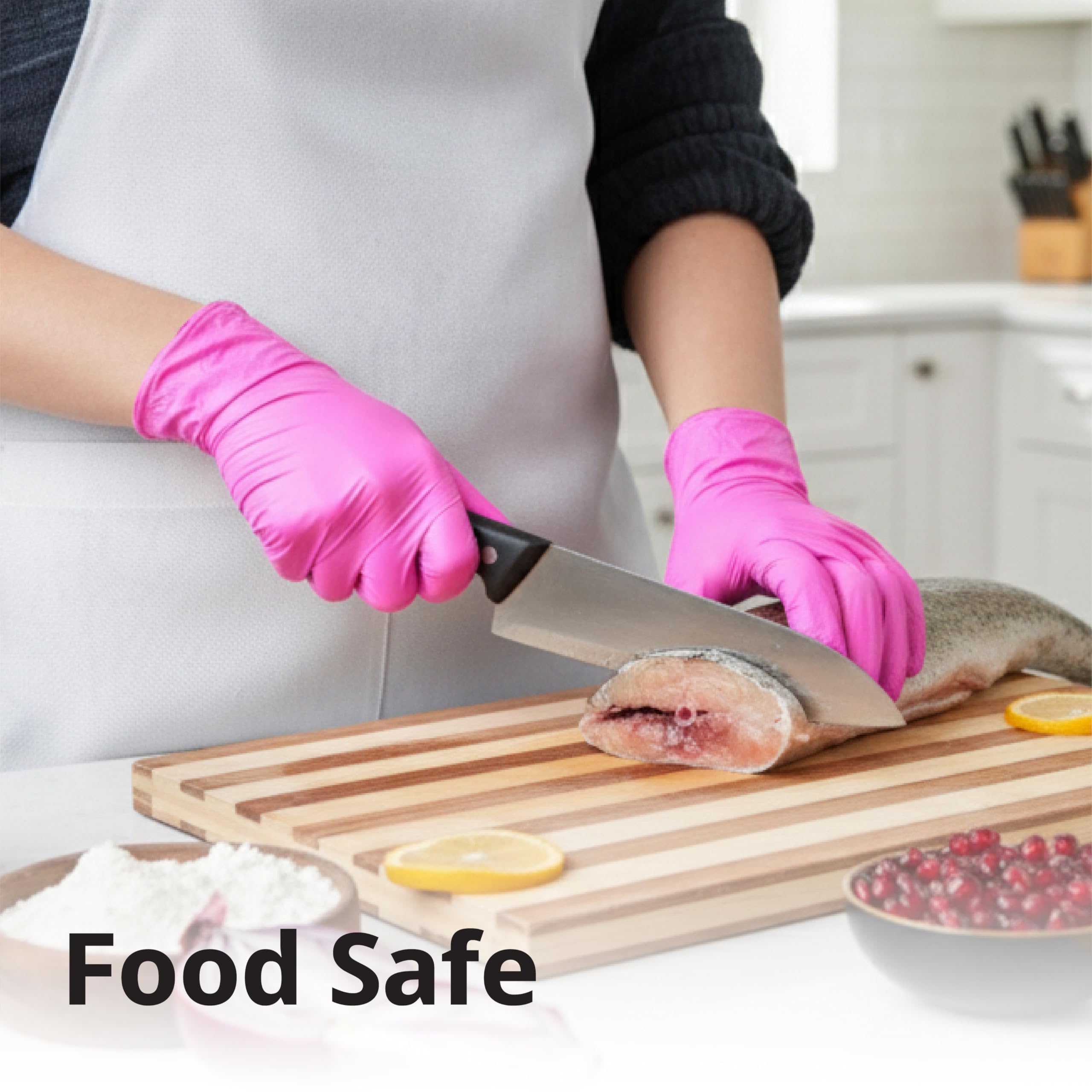 SwiftGrip Powder-Free Nitrile Gloves, 3-mil, Disposable Nitrile Gloves, Latex-Free, Powder-Free - Pink/Fuchsia
