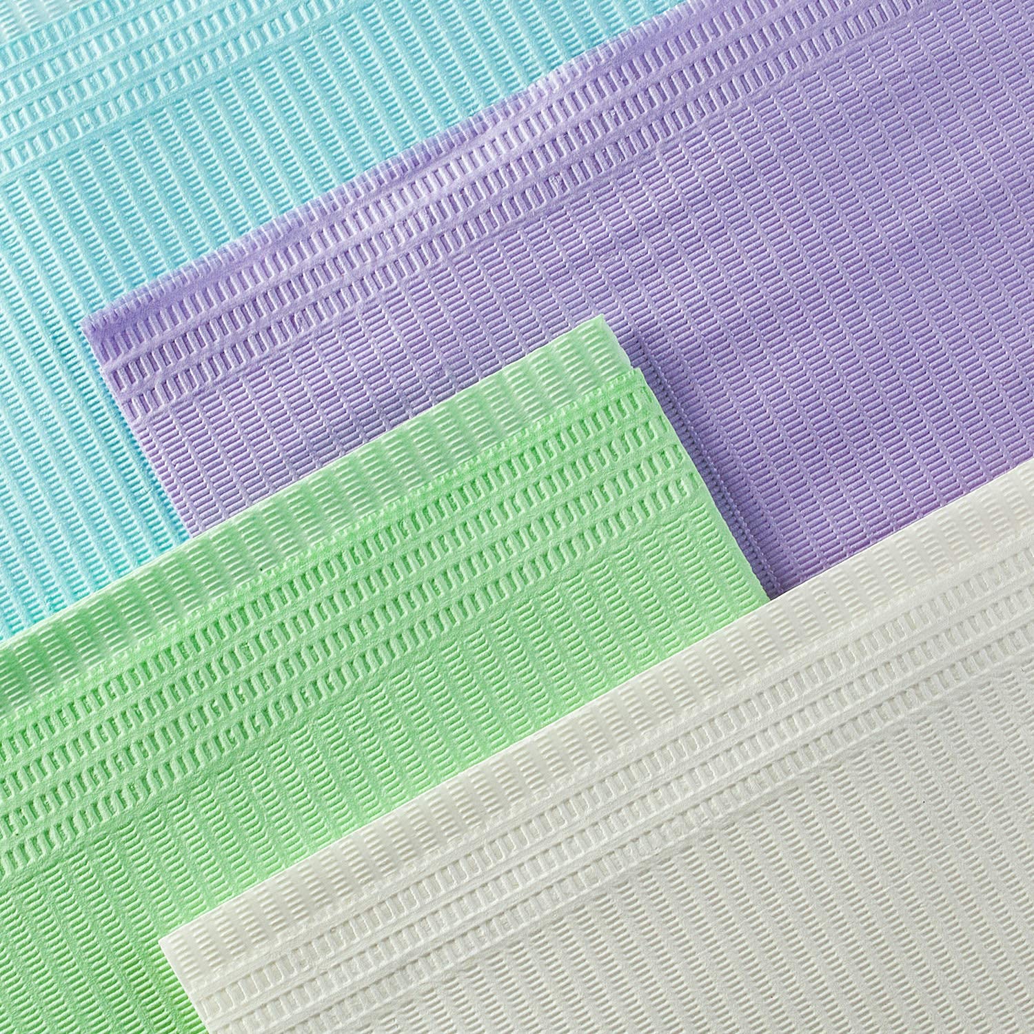 JMU Blue Dental Bibs 500, Dental Bibs Disposable, Tattoo Bibs 13" x 18" | 2-Ply Paper 1-Ply Film