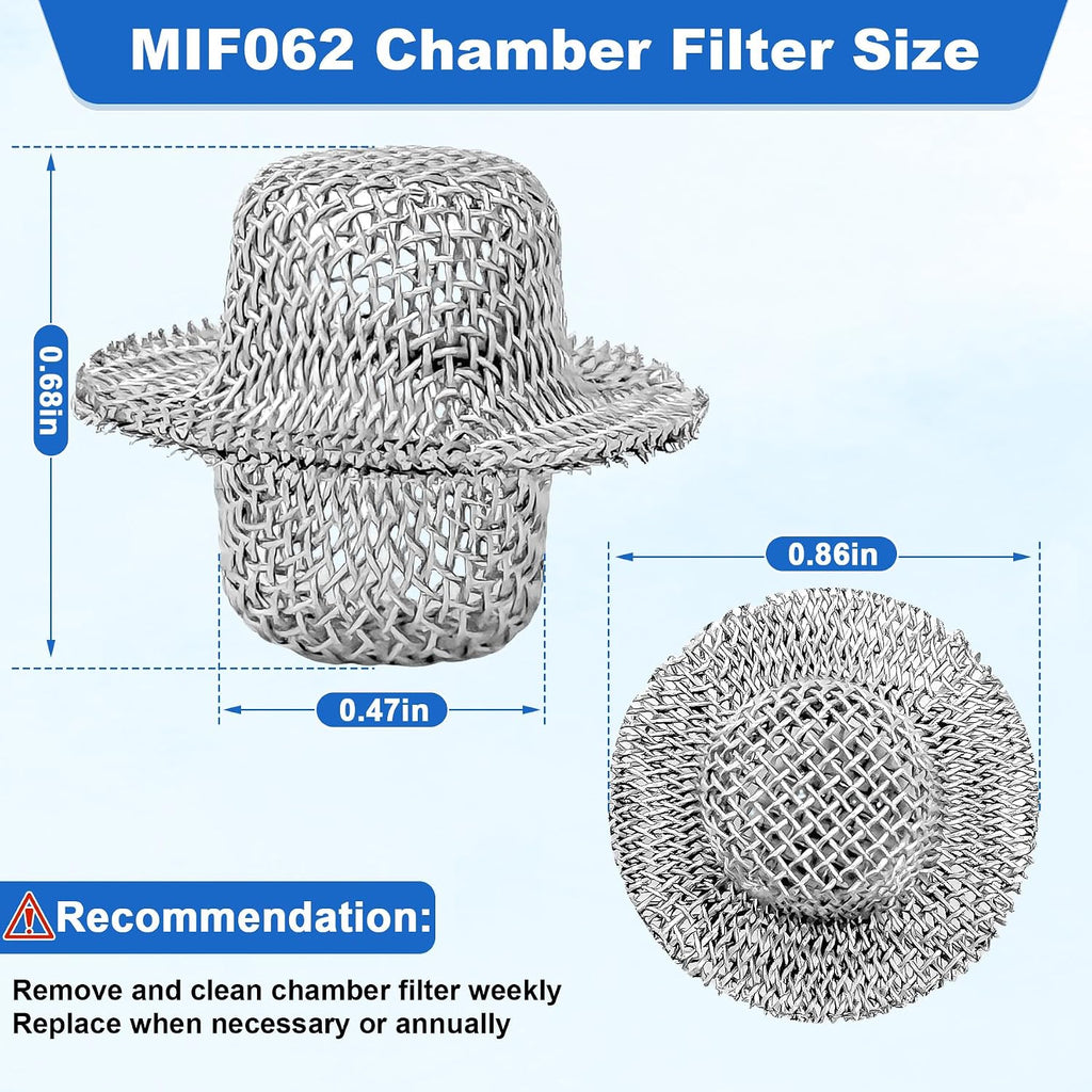 2 Pack MIF062 Fill/Vent Mesh Chamber Filter Compatible with Midmark, MIF062 Screen Filter Replacement M9/M9D, M11/M1D,1730E, 1730EK, 1730M, MIK072, MIK080