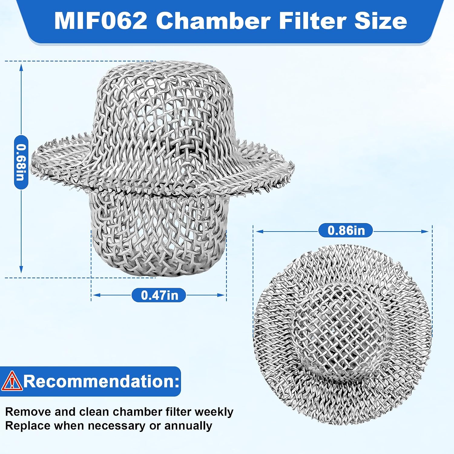 2 Pack MIF062 Fill/Vent Mesh Chamber Filter Compatible with Midmark, MIF062 Screen Filter Replacement M9/M9D, M11/M1D,1730E, 1730EK, 1730M, MIK072, MIK080
