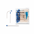 Pack of disposable blue and white dental saliva ejectors