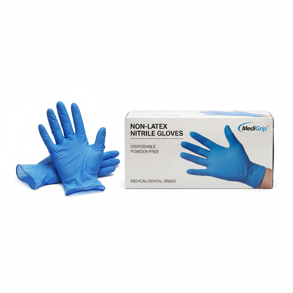 Non-Latex Blue Nitrile Gloves